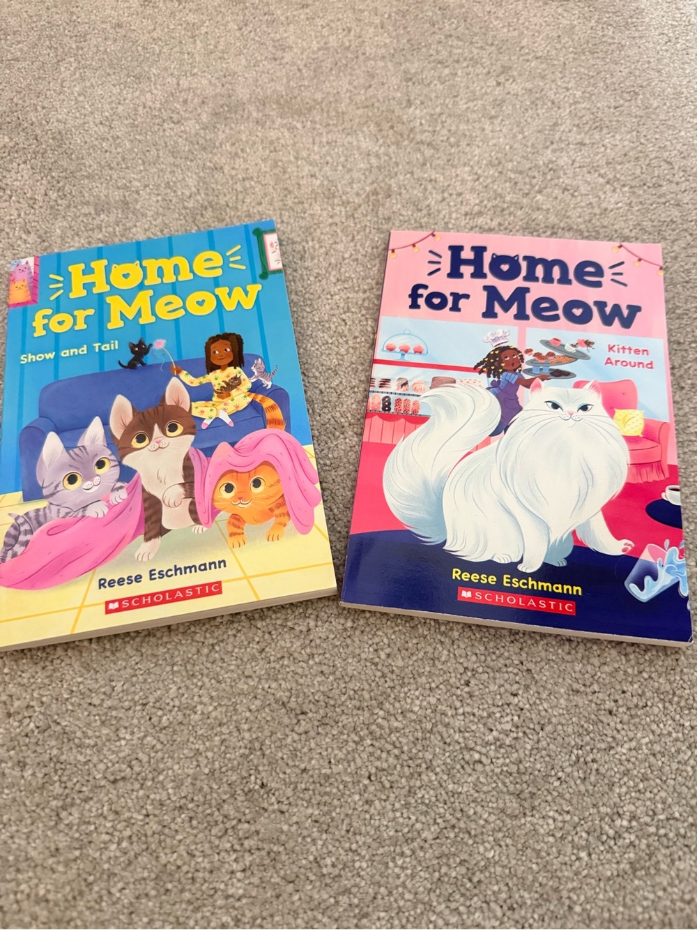 Scholastic Home for Meow - Blue & Pink Illustrated Covers